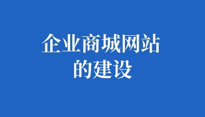 企業(yè)商城網(wǎng)站的建設(shè)